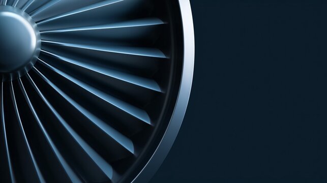 Dynamic turbine blade closeup industrial setting high-resolution image dark background aesthetic viewpoint