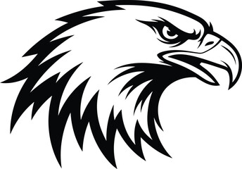 Fototapeta premium Close up of a strong eagle head in profile view powerful bird