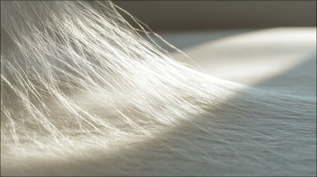 Abstract macro shot of white synthetic fibers or delicate paint brush bristles.