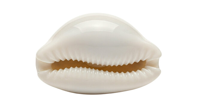A realistic realistic looking shell shaped like lips on transparent background in a close-up shot on transparent background