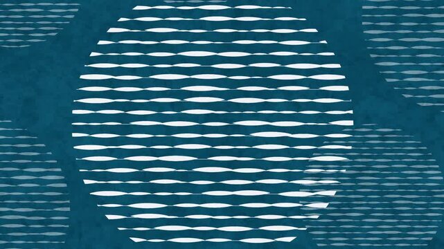 Abstract Blue Geometric Pattern with White Dashed Circles