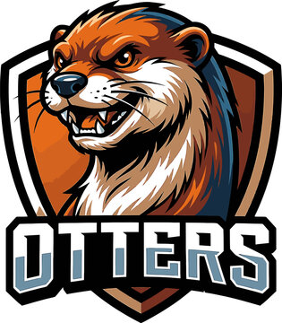 Aggressive Otter Mascot Logo Design - Fierce Animal Graphic for Sports Teams and Brands