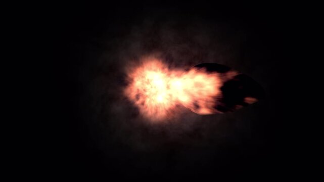 Muzzle Flash Effect on transparent background. Gun Shot. Gun Fire. Shooting. 4K Video