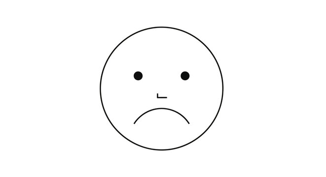 A sad face illustration depicts a frowning emoticon on a plain background.