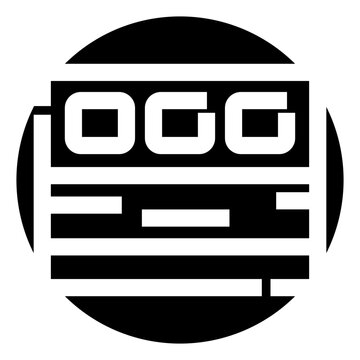 Ogg container format icon for open source audio and video technology, minimalist symbol for multimedia streaming, web and cloud storage, development and digital media workflows
