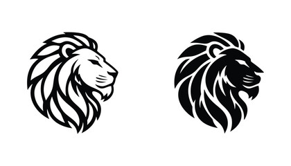 Fototapeta premium Majestic lion head in profile symbolizing strength leadership and royalty
