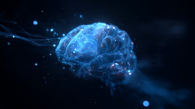Futuristic AI Technology Concept with Glowing Neural Network