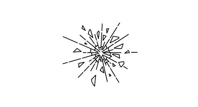 Explosion, burst, blast, abstract vector graphic isolated on White Background