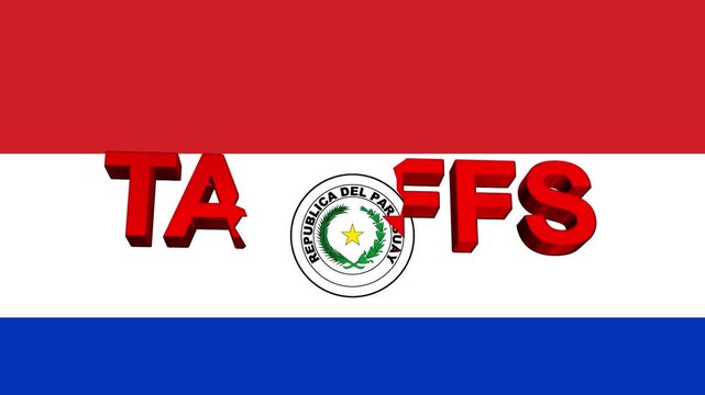 Paraguayan Flag Representation: The flag of Paraguay, with its vibrant red, white, and blue stripes, proudly displays the nation's coat of arms and the letters TAFFS.