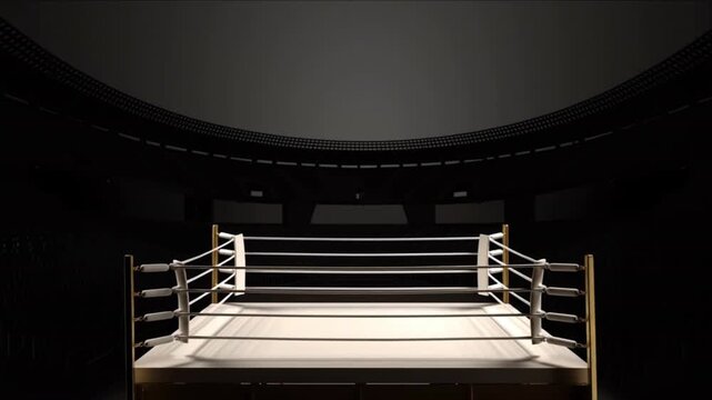 LEDライトを備えたミニチュアボクシングリングとスタジアムドーム建築