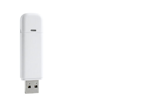 White USB mobile broadband modem or internet dongle