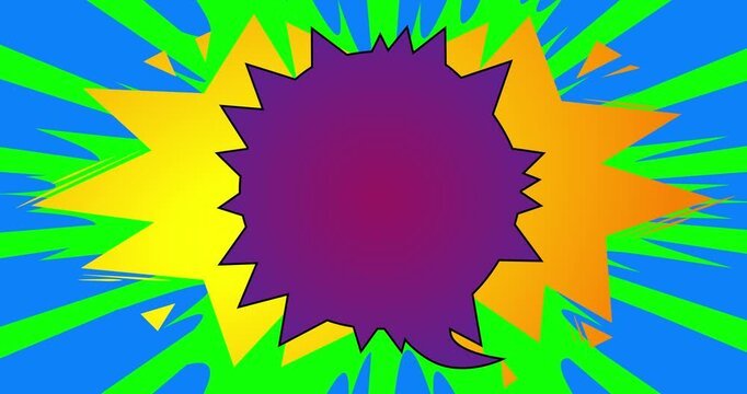 Cartoon background animation, comic book backdrop video. Retro comics pop art design.