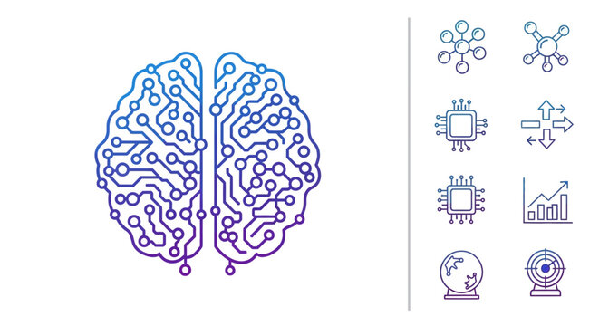 Brain with colorful neural network.
