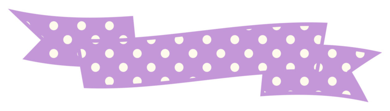 Ribbon Frame -1- Polka Dots - purple, isolated on white background
