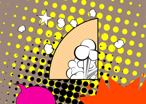 Cartoon background, comic book backdrop. Retro vector comics pop art design.