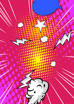 Cartoon background, comic book backdrop. Retro vector comics pop art design.