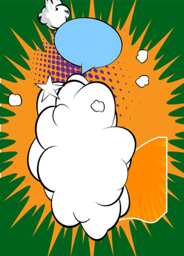 Cartoon background, comic book backdrop. Retro vector comics pop art design.