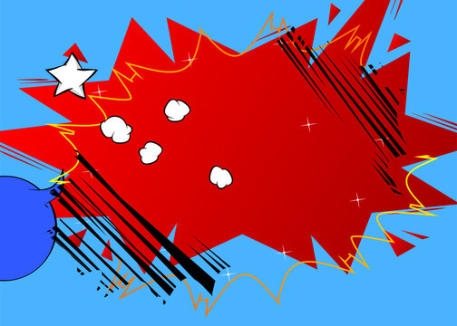 Cartoon background, comic book backdrop. Retro vector comics pop art design.