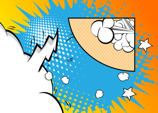 Cartoon background, comic book backdrop. Retro vector comics pop art design.