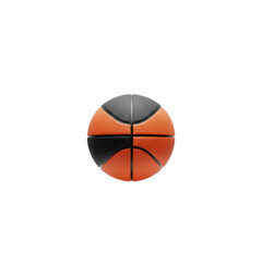 Obraz premium Two-Tone Orange and Black Basketball Isolated on Plain White Background