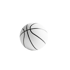 Fototapeta premium White Basketball with Black Seams Isolated on Plain White Background for Sports Concept