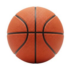 Fototapeta premium Classic orange basketball ball isolated on a plain white background, showing textured surface.