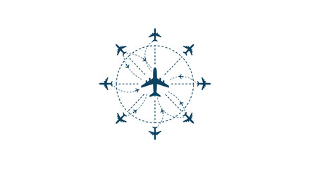 Airplane flight routes and directions. © Wisnu505