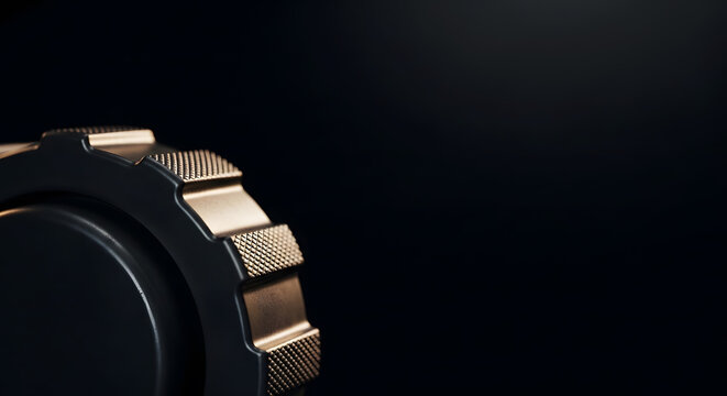 Close-up of Knurled Metal Surface Texture on Industrial Component with Soft Lighting