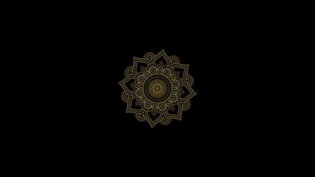 Decorative Mandala Circle Frame with Copy Space Alpha Loop