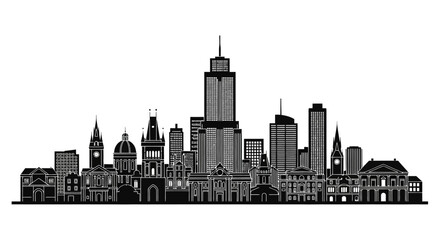 Obraz premium Adelaide Skyline Silhouette ? Detailed Urban Cityscape Vector Illustration