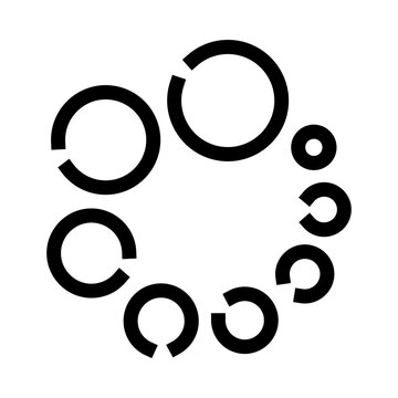 Landolt c circles forming a circular pattern, symbolizing visual acuity testing, ophthalmology, and the process of evaluating eyesight in a medical context