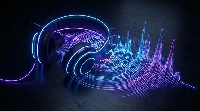 Vibrant sound wave technology background design.