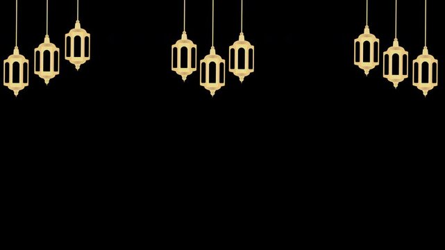 Hanging Ramadan Kareem Islamic Lantern Loop with Alpha Channel