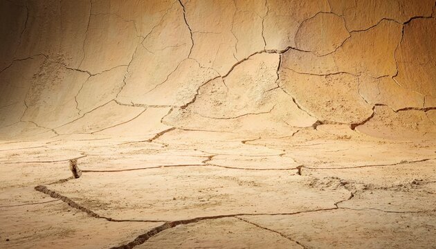 Close-up view of cracked dry earth texture showing arid ground with intricate fissure patterns