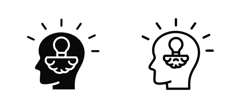 Critical Thinking Skills Simple and clear vector icon multi style outline and glyph