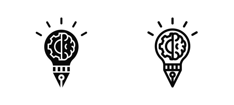 Creative Thinking Skills Simple and clear vector icon multi style outline and glyph