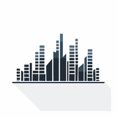 Fototapeta premium Abstract Cityscape Silhouette with Shadow