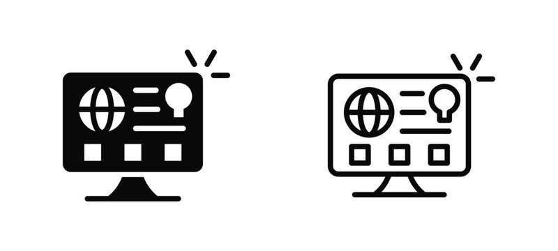 Website Engineering Simple and clear vector icon multi style outline and glyph