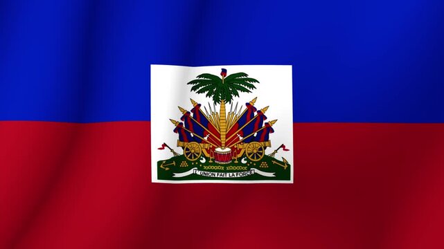 The flag of Haiti. The evolving Haiti flag in 3d format. 1080p HD animation for presentation