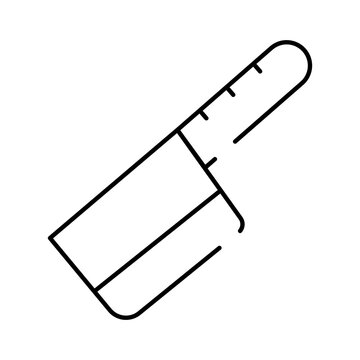 Butcher cleaver icon, bold single blade outline representing a kitchen tool for meat cutting and food preparation, minimal flat line art symbol for chefs, restaurants, and cooking