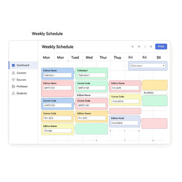 Weekly schedule template, calendar layout, planner design, colorful organization chart, vector productivity tool