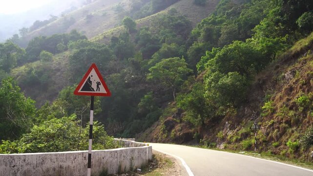 Warning Falling Rock Sign sign board