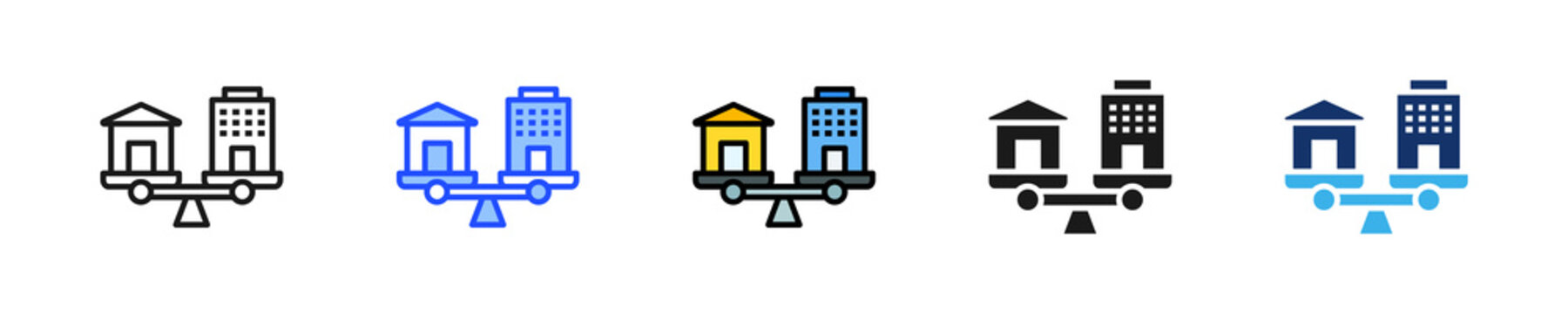 Work Life Balance Icon Collection With Multiple Styles