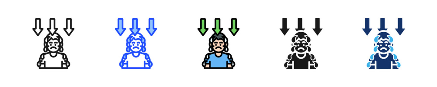 Motivation Drop Icon Collection With Multiple Styles