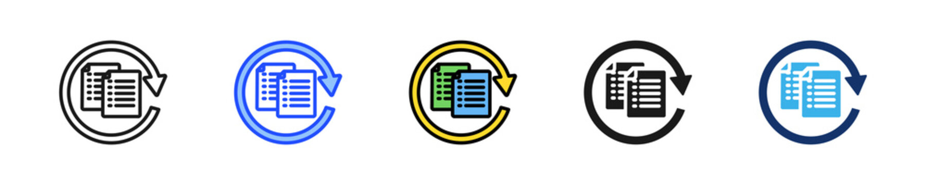 Repetitive Work Icon Collection With Multiple Styles