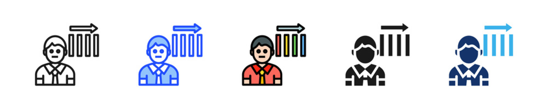 No Career Growth Icon Collection With Multiple Styles