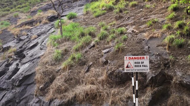 Warning Falling Rock Sign sign board