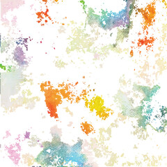 Obraz premium Abstract colorful watercolor splashes and stains on white background, vibrant artistic textured illustration