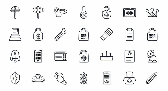 Collection of business icons and symbols.