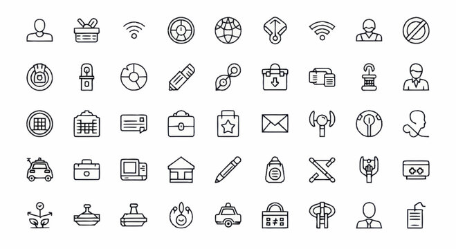 Collection of business and technology icons.